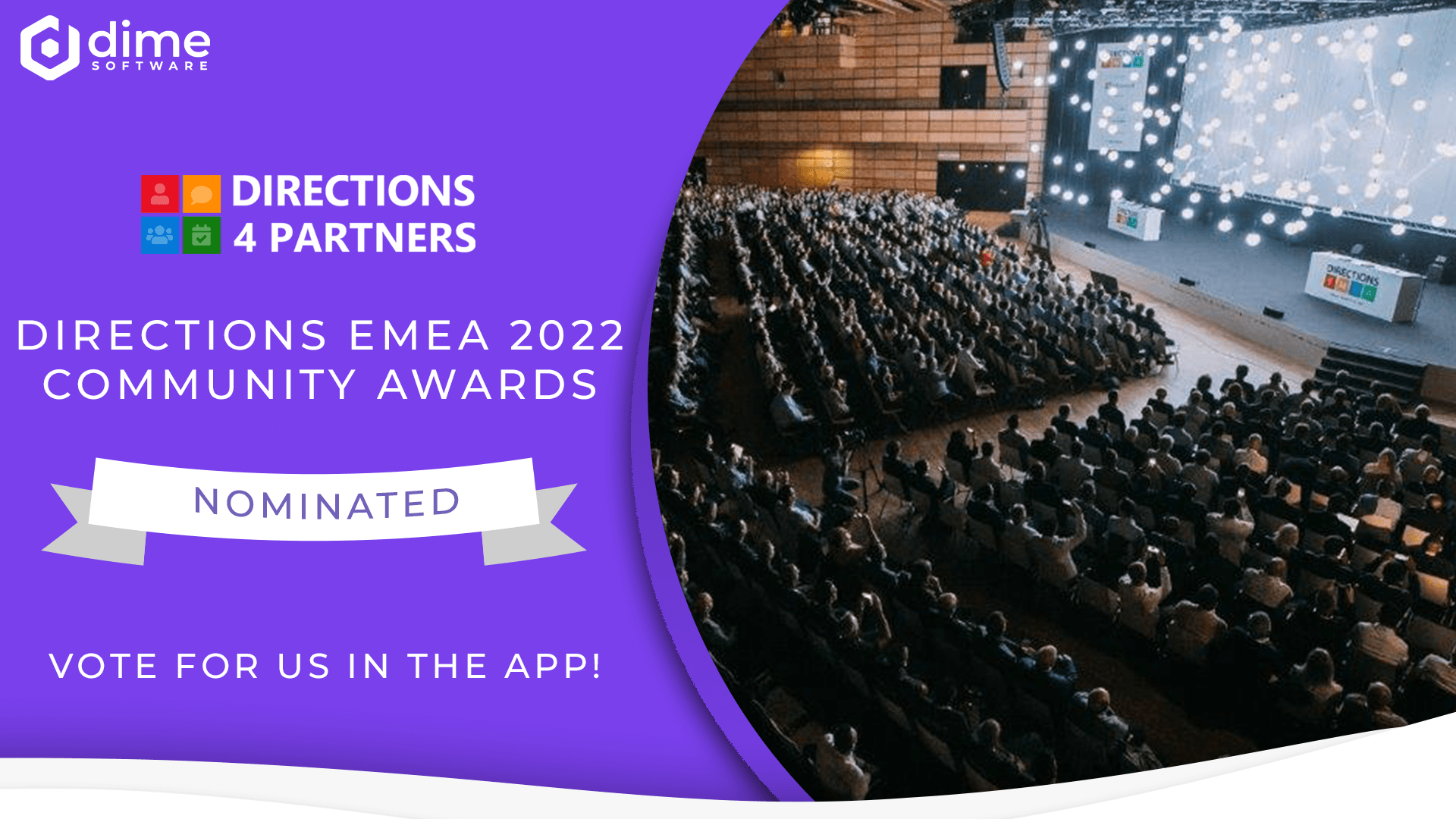 Dime Software has been nominated for the Directions EMEA Community Technology Award 2022